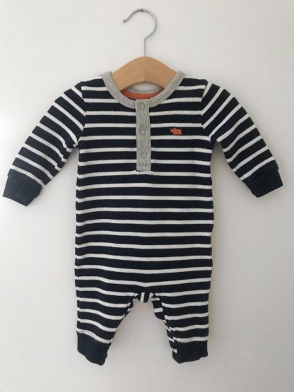 Striped knitted romper