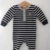 Striped knitted romper