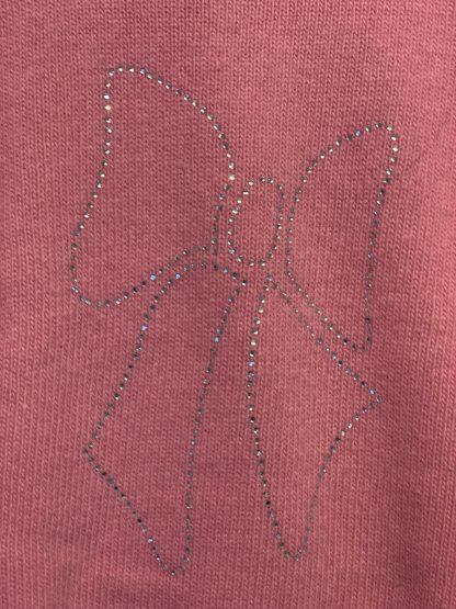 Beautiful Confiture Soft Pink Cashmere Jumper with diamanté bow design - Image 2