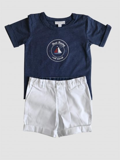 Sailing Tee + Short Set by The Little White Company