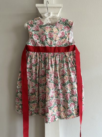 Smock Shop floral summer dress with red sash (age 2)