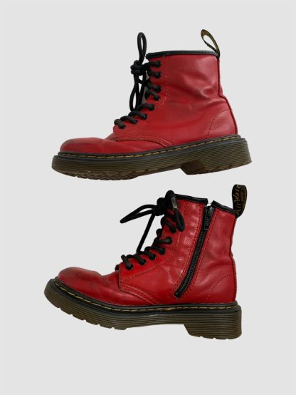 Secondhand kids Dr Martens. Size UK11. Red zip up DM boots