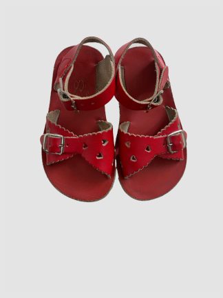 Red Sweetheart Kids Saltwater Sandals Preloved discounted saltwater sandals. discounted designer shoes