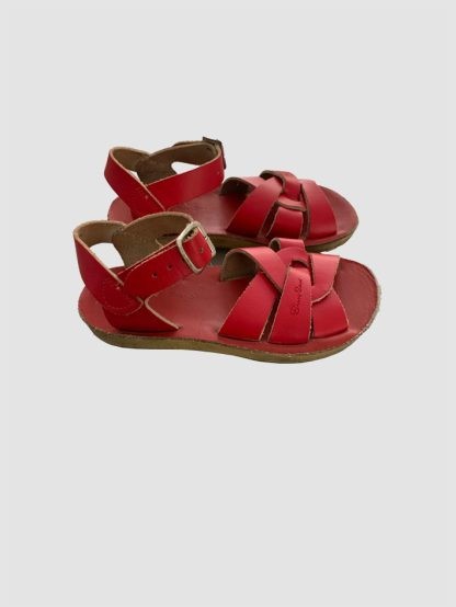 Saltwater Sandals. Kids Red leather preloved saltwater sandals.