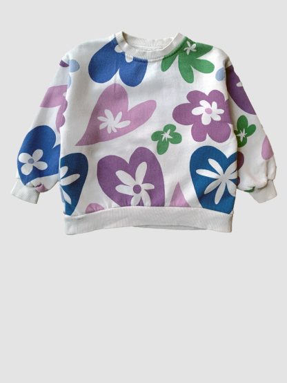 Zara Flower Hearts Sweatshirt