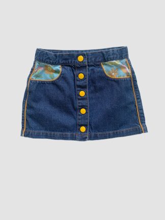 Little Bird Dark Denim Popper Skirt