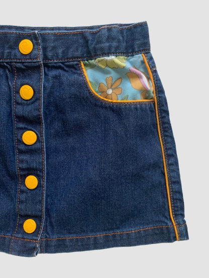 Little Bird Dark Denim Popper Skirt - Image 2