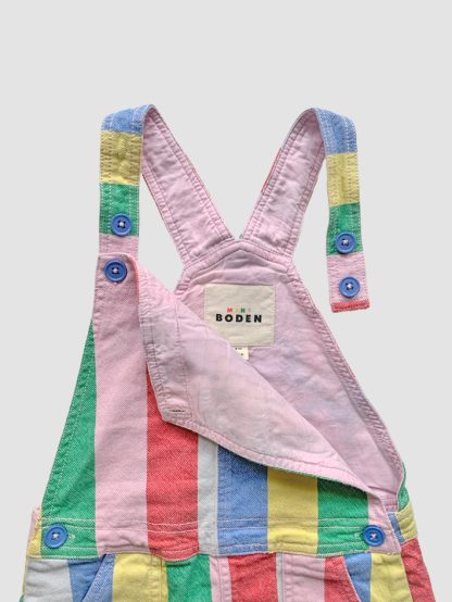 Mini Boden Rainbow Stripe Denim Pinafore - Image 2