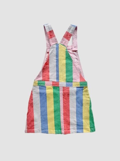 Mini Boden Rainbow Stripe Denim Pinafore - Image 3