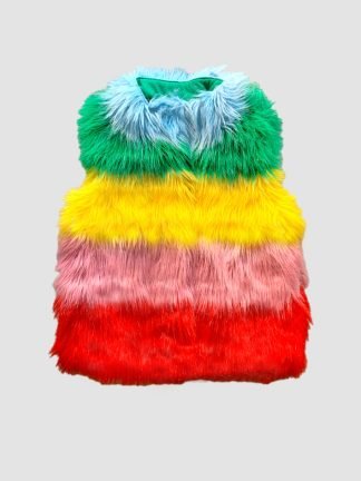 Mini Boden Rainbow Fur Gilet