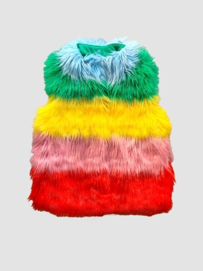 Mini Boden Rainbow Fur Gilet