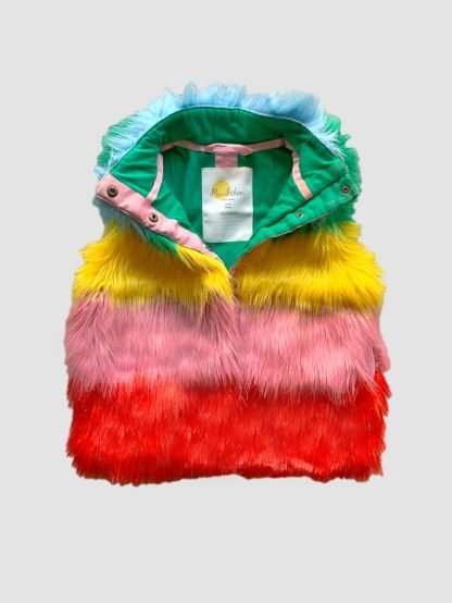 Mini Boden Rainbow Fur Gilet - Image 2
