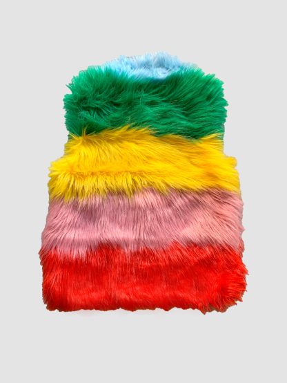 Mini Boden Rainbow Fur Gilet - Image 3