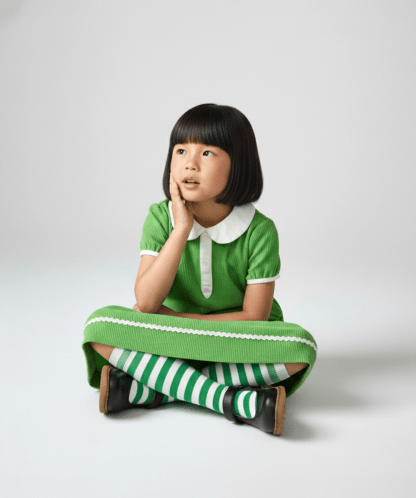 Little Bird Green Corduroy Rik Rac Dress - Image 2