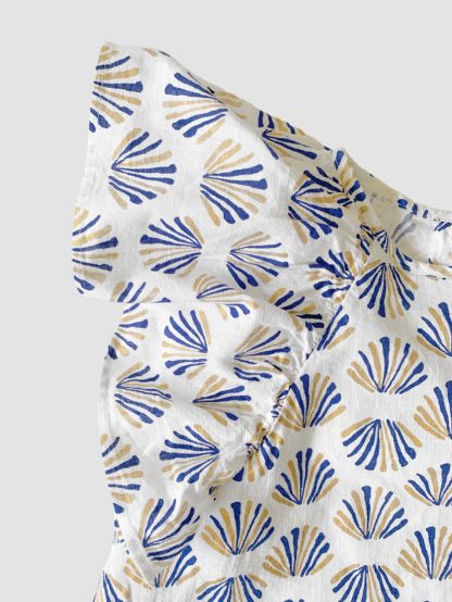 Mango Scallop Print Ruffle Top - Image 2